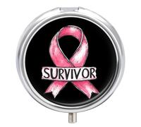 Breast Cancer Survivor Small Pill Box Case 3 Compartment 2" | Travel Organizer for Purse Pocket Protable Container Storage Holder