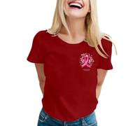 Breast Cancer Survivor Tshirt Heart Pink Ribbon Tshirt Strong Family Breast Cancer Awareness T-Shirt Tops for Ladies Race for Life T-Shirts Pink Womens Oversized October (Red,XL)