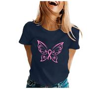 Breast Cancer Survivor Tshirt Heart Pink Ribbon Tshirt This is My Cancer Fighting Shirt T-Shirt Survivor Tops Breast Now T Shirt Pink Women Short Sleeve Gifts for Woman (Navy,L)
