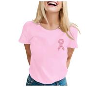 Breast Cancer Survivor Tshirt Pink Ribbon Pink Shirt Breast Cancer Awareness T-Shirt Women Tops Research Sports T Shirt Adults Fashion Ladies Gifts for Women October (Light Pink,3XL)