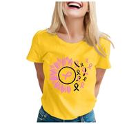 Breast Cancer Survivor Tshirt Pink Ribbon Pink Shirt This is My Cancer Fighting Shirt T-Shirt Breast Awareness Short Sleeve Tops Now T Tshirts Womens Gifts for Woman (Yellow,XXL)