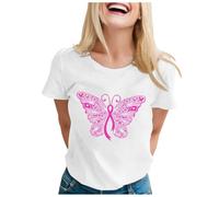 Breast Cancer Survivor Tshirt Pink Ribbon T Shirt Breast Cancer Shirt for Mom T-Shirt Pink Womens Tops Race for Life T-Shirts Shirts Gifts Women Funny October Family (White,XL)