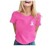Breast Cancer Survivor Tshirt,Support Squad T-Shirt Pink Ribbon T Shirt Awareness Inspirational Tee Top Tshirt Womens Race for Life October Female UK Funny Support (Hot Pink,XXL)
