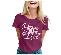 Breast Cancer Survivor Tshirt,This is My Fighting Shirt T-Shirt Heart Pink Ribbon Tshirt Women Tops Neon Ladies T for Care Gifts Female UK Funny Support for My Mom (Red,M)