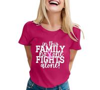 Breast Cancer Survivor Tshirt Women Pink Ribbon T Shirt This is My Cancer Fighting Shirt T-Shirt Awareness Tee Tops Race for Life T Tshirt Women Gifts for with Breast (Hot Pink,L)
