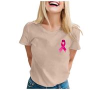 Breast Cancer T-Shirt for Women Pink Ribbon Gifts Awareness T-Shirt This is My Cancer Fighting Shirt Research Tops Tshirt Pink Shirt Women Cropped Breast Gifts October (Khaki,5XL)