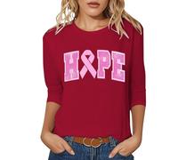 Breast Cancer T-Shirt for Women,Support Squad Women Ribbon Shirt Awareness Tee Tops Neon Pink T Ladies Heart Gifts Funny Female UK Funny Support for My Mom for Family (Watermelon Red,S)