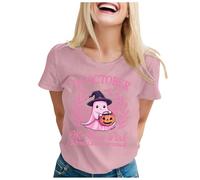 Breast Cancer T Shirts Women Funny T Shirts Cancer Gifts for Woman T-Shirts for Women Breast Cancer Awareness T-Shirt Summer Tops for Women cancer gifts for woman Basic t shirts womens