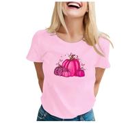 Breast Cancer T Shirts Women Heart Pink Ribbon Tshirt This is My Cancer Fighting Shirt T-Shirt Summer Tops for Women UK Race for Life T Shirt Pink Tshirt Ladies Gifts (Hot Pink,5XL)