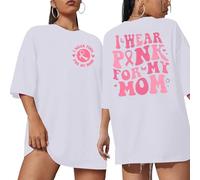 Breast Cancer T Shirts Women Pink Ribbon Pink Shirt Breast Cancer Awareness Month T-Shirt Survivor Tops Awareness Tee Shirt Tshirt Womens Short Care Gifts for Women (White,3XL)