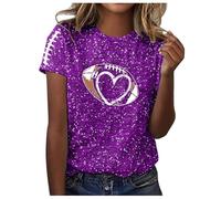 Breast Cancer T Shirts Women Pink Ribbon T Shirt This is My Cancer Fighting Shirt T-Shirt Breast Tops for Ladies Hey Tshirt Pink Tshirts Women UK Gifts for Funny October (Purple,XL)