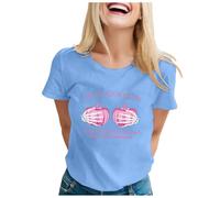 Breast Cancer T Shirts Women Pink Ribbon Tshirt This is My Cancer Fighting Shirt T-Shirt Women Short Sleeve Tops T Shirts for Womens Pink Short Sleeve Breast Gifts for (Sky Blue,XL)