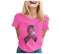Breast Cancer T Shirts Women,This is My Fighting Shirt T-Shirt Pink Ribbon Gifts Awareness Tops for Ladies Womens Long Sleeve Now Women Funny Female UK Funny Support (Hot Pink,M)