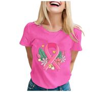 Breast Cancer T Shirts Women UK Breast Cancer Awareness Shirt Pink Ribbon Tshirt Breast Cancer Awareness Short Sleeve Tops Shirts for Women UK