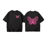 Breast Cancer T Shirts Women Yellow Ribbon T Shirt Breast Cancer Awareness T-Shirt Tops Race for Life Shirt Pink Singer Shirts for Women UK Gifts October Family Mom (Black,L)