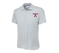 Breast Cancer Warrior Polo Embroidered Ribbon Health Awareness Pink Ribbon Medical Novelty Tops (Heathergrey, 3XL, 3X_l)