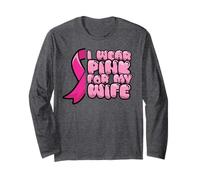 Breast Cancer Wife Fight Wear Pink Ribbon Awareness Husband Long Sleeve T-Shirt