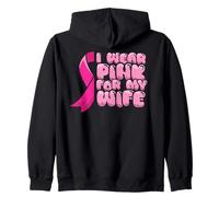 Breast Cancer Wife Fight Wear Pink Ribbon Awareness Husband Zip Hoodie