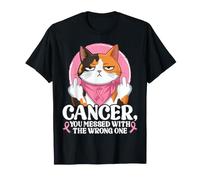 Breast Cancer You Messed with The Wrong One Calico Cat Mom T-Shirt