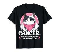 Breast Cancer You Messed with The Wrong One Cow Cat Mother T-Shirt