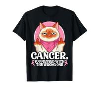Breast Cancer You Messed with The Wrong One Flame Point Cat T-Shirt