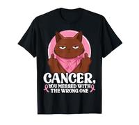 Breast Cancer You Messed with The Wrong One Havana Brown Cat T-Shirt
