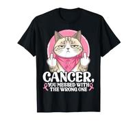 Breast Cancer You Messed with The Wrong One Lynx Point Cat T-Shirt
