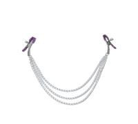Breast Clamp Nipple Clip Sex Toy with Chain Sex Toys Stainless Steel Metal Sex Slaves Sm Kit Nipple Clamps with Chain Necklace Men 3 Chains Set Black Style Two One Size