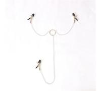 Breast Clamp Nipple Clip Sex Toy with Chain Sex Toys Stainless Steel Metal Sex Slaves Sm Kit Nipple Clamps with Chain Necklace Men 3 Chains Set Black Style One Size