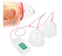 Breast Double Cup Care Instrument, Enlargement Female Breast Massager Cup, 2 Modes and 3 Level of Strength Adjustable, Tighten and Lift The Breast for Bust Developer Care Boobs Enlarge