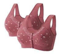 Breast Feeding Bras For Women-Minimiser Bras For Women Uk 2Pc Women'S Front Side Buckle Lace Edge Without Steel Ring Movement Seamless Gathering Adjustment Yoga Sleep Large Bra (Brown, 42)