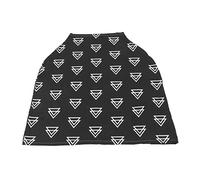 Breast Feeding Nursing Cover, Patterned Mother Breastfeeding Cover Cloth Breathable Soft for Home (Black Base Triangular Pattern)
