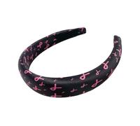 Breast Health Awareness Hair Hoop Gentle Fabric Headband Promoting Breast Health Adjustable Charm for