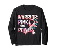 Breast Health Pink Ribbons Power Warrior Spirit Awareness Long Sleeve T-Shirt