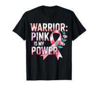 Breast Health Pink Ribbons Power Warrior Spirit Awareness T-Shirt