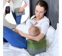 Breast Intentions ® Portable Breastfeeding Pillow, Inflatable Arm Support for Nursing & Bottle-Feeding, Adjustable Height & Firmness, Feeding Support Block +1 Storage Pouch