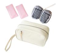 Breast Milk Cooler Travel Bag - Stylish Polyester Breastmilk Storage Bag Holds 6-8 Bags - Waterproof & Portable Breastmilk Cooler Bag w/ Included Ice Packs - Baby Essentials for Moms On-the-Go, Nude