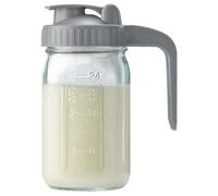 Breast Milk Pitcher, 32oz Glass Breast Milk Storage Bottle, Leak Proof Wide Mouth Mason Jar with Lid & Spout for Juice Liquid