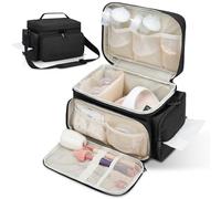 Breast Pump Bag Fit for Spectra S1 and S2, Pumping Bag with Waterproof Mat for Pump Accessories, Portable Pump Carrying Case for Work, Travel and Family Use, Black