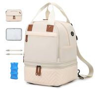 Breast Pump Bag for Spectra S1/S2 - Spectra Pump Bag with Ice Pack & Waterproof Mat, Portable Breast Milk Cooler Case for Work, Travel and Family Use, Beige