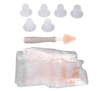 Breast Pump Flange Insert Set, Silicone Flange for Wearable Breast Pump, 13 15 17 19 21 24mm Sizes with Brush and 30 Milk Bags for Home or On - the - Go Use