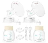 Breast Pump Parts Compatible with Spectra S1/S2/9 Plus, Not Original Accessories, Full Set Replacements Include 15mm Flanges, Valves, Backflow Protectors (Duckbills Included), Tubings and Bottles