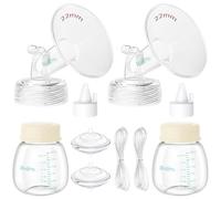 Breast Pump Parts Compatible with Spectra S1/S2/9 Plus, Not Original Accessories, Full Set Replacements Include 22mm Flanges, Valves, Backflow Protectors (Duckbills Included), Tubings and Bottles