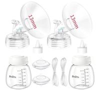 Breast Pump Parts Compatible with Spectra S1/S2/9 Plus, Not Original Accessories, Full Set Replacements Include 13mm Flanges, Valves, Backflow Protectors (Duckbills Included), Tubings and Bottles