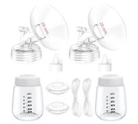 Breast Pump Parts Compatible with Spectra S1/S2/9 Plus, Not Original Accessories, Full Set Replacements Include 26mm Flanges, Valves, Backflow Protectors (Duckbills Included), Tubings and Bottles