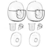 Breast Pump Parts Flange Shield 24mm Duckbill Valve Silicone Diaphragm Milk Collector Cup Set Overall Replacement Accessories Compatible with Lansinoh NCVI Nuliie NICEGREEN Life S32, 2 Packs 8 Pcs