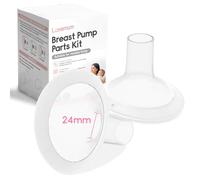 Breast Pump Parts for Medela, 24MM Oval Soft Flanges(2 pcs) | 106 Degree Wider Opening Angle for Medela Symphony Pump, PersonalFit, Freestyle, Maxflow, Freestyle Flex Swing Maxi Connector