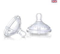 Breast-Shaped Medium Flow Silicone Teats - 2 Pcs for Newborn Comfort 3+