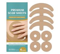 Breast Silicone Scar Sheets, 4 Pieces Scar Removal Tape, Invisible Healing Tape, Effective Mark Recovery Solution, Soft and Breathable Silicone Material, for at Home Or While Traveling
