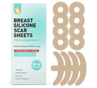 Breast Silicone Scar Sheets - 8 Circles + 4 Anchor Plasters | Medical Grade, Reusable & Waterproof Scar Tape for Breast Surgery, Implants, Lifting, Reduction & Mastectomy Recovery